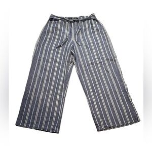 Beachlunchlounge Florencia Tie Front Linen Blend Wide Leg Pants Size Large